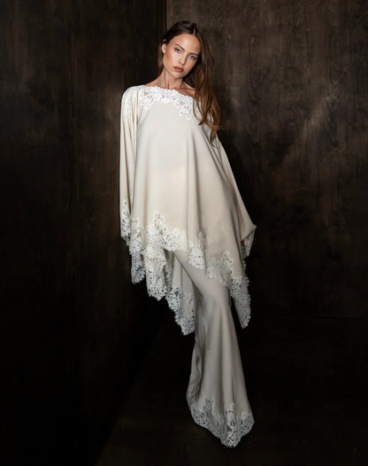 Seraphina Lace Shawl Gown
