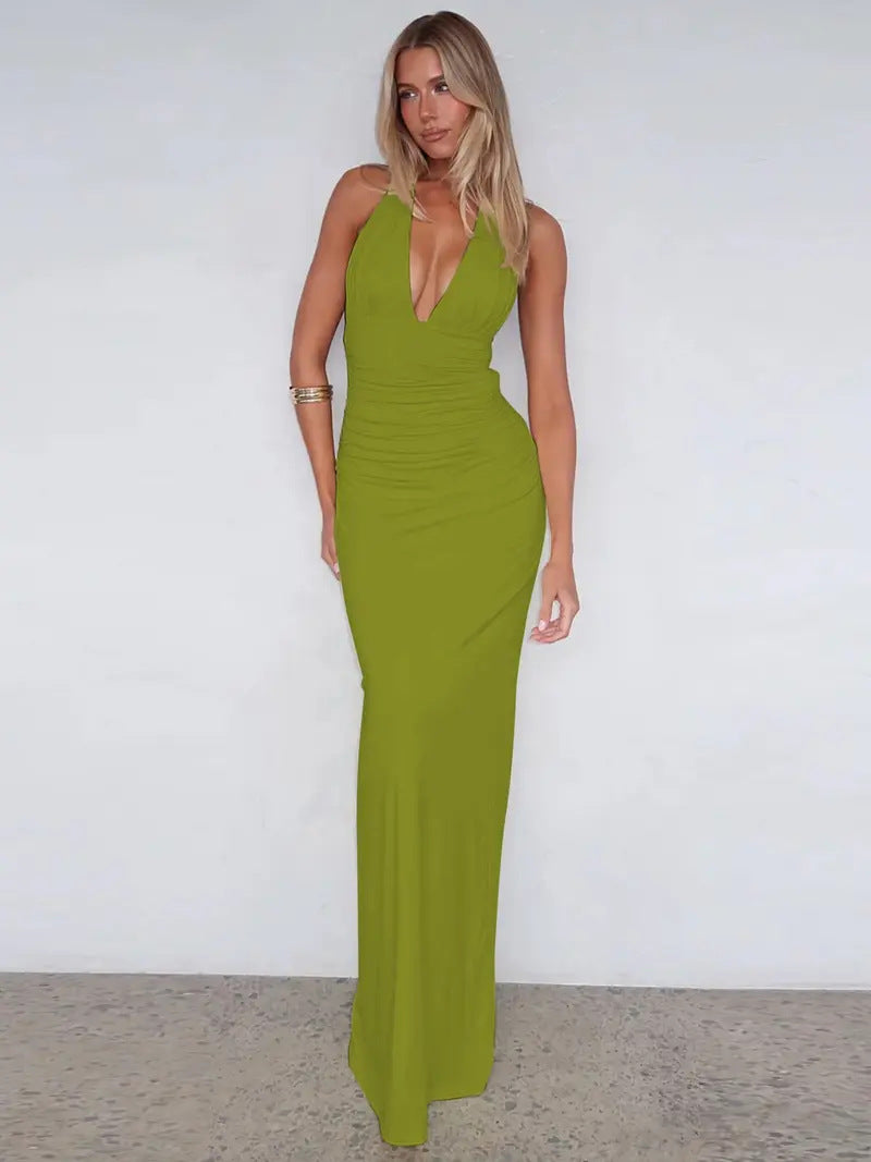 Bare Luxe Halter Maxi Dress