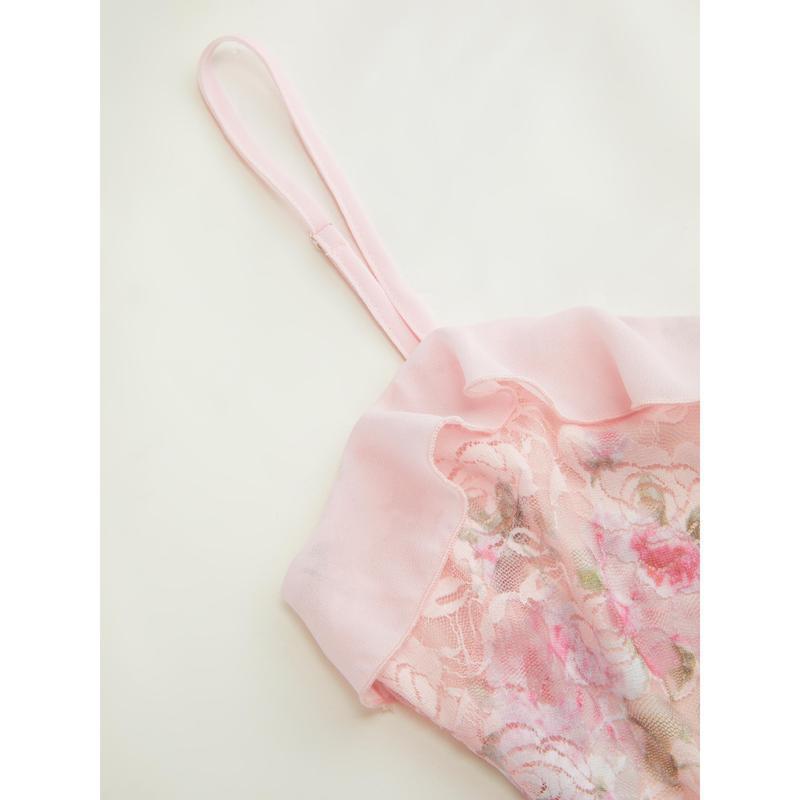 Blossom Elegance Lace Hem Maxi Dress