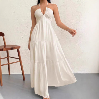 Ethereal Muse™ Backless Halter Maxi Dress