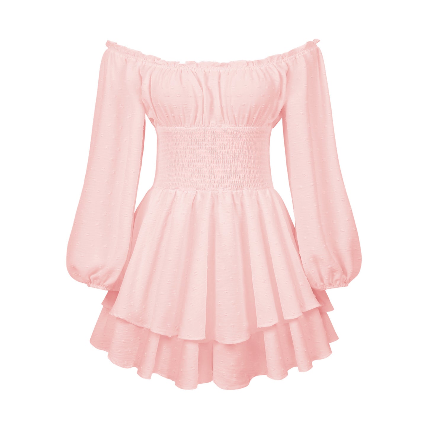 Blush Charm Off-Shoulder Dress