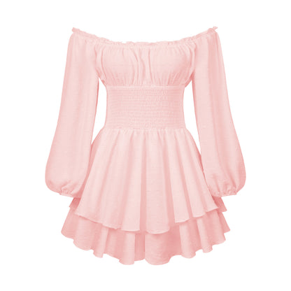 Blush Charm Off-Shoulder Dress