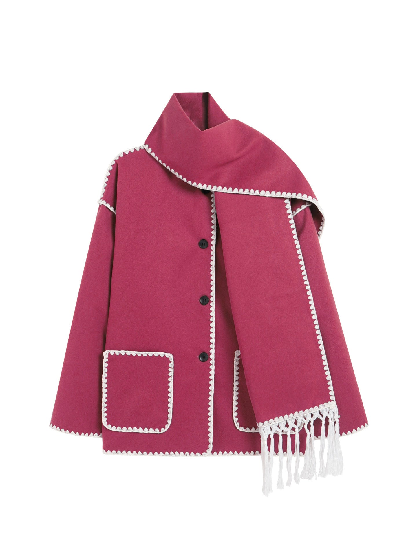 CozyCharm™ Woolen Scarf Coat