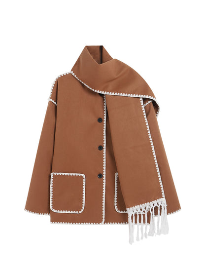 CozyCharm™ Woolen Scarf Coat