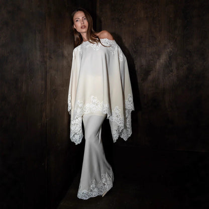Seraphina Lace Shawl Gown