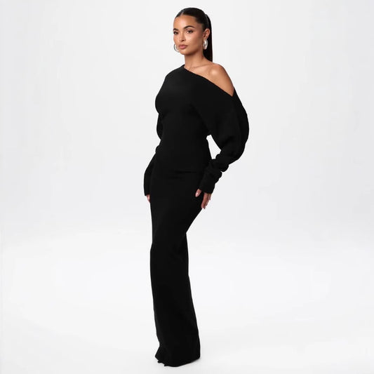 Luxe Allure Off-Shoulder Maxi Dress