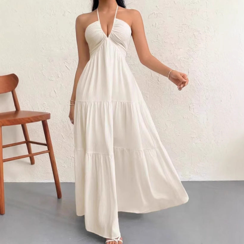 Ethereal Muse™ Backless Halter Maxi Dress