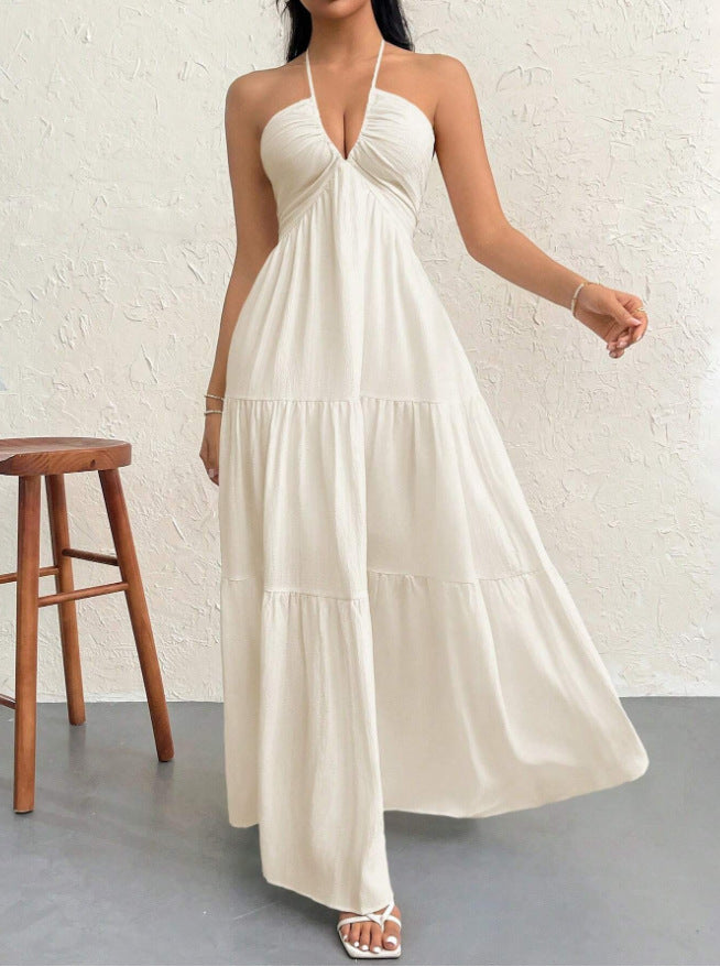 Ethereal Muse™ Backless Halter Maxi Dress