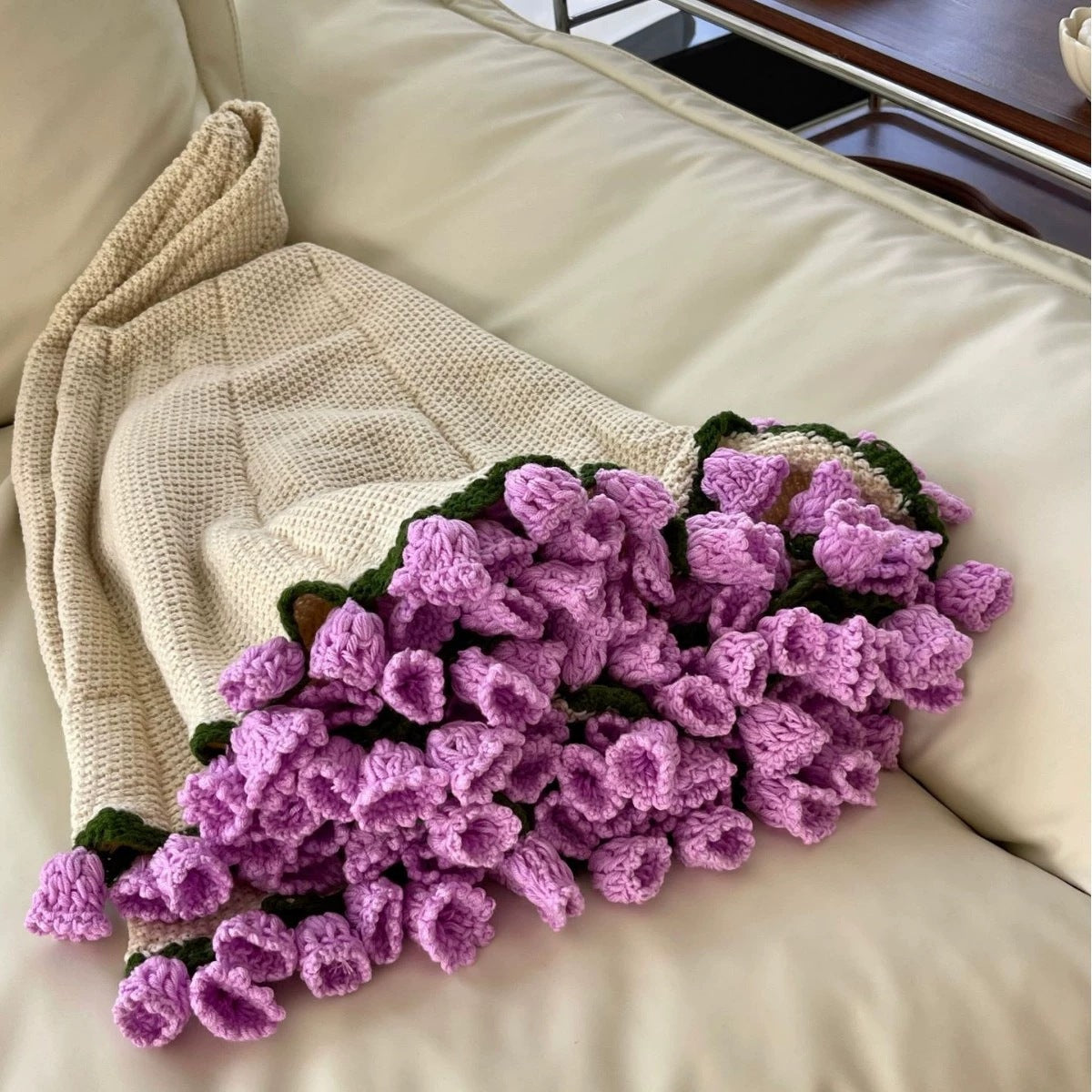 Roselynn™ Couverture en bouquet de roses fait main