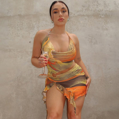 Solstice™ Backless Sunset Mini Dress