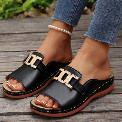 Aurelia™ Luxe Buckle Slide Sandals