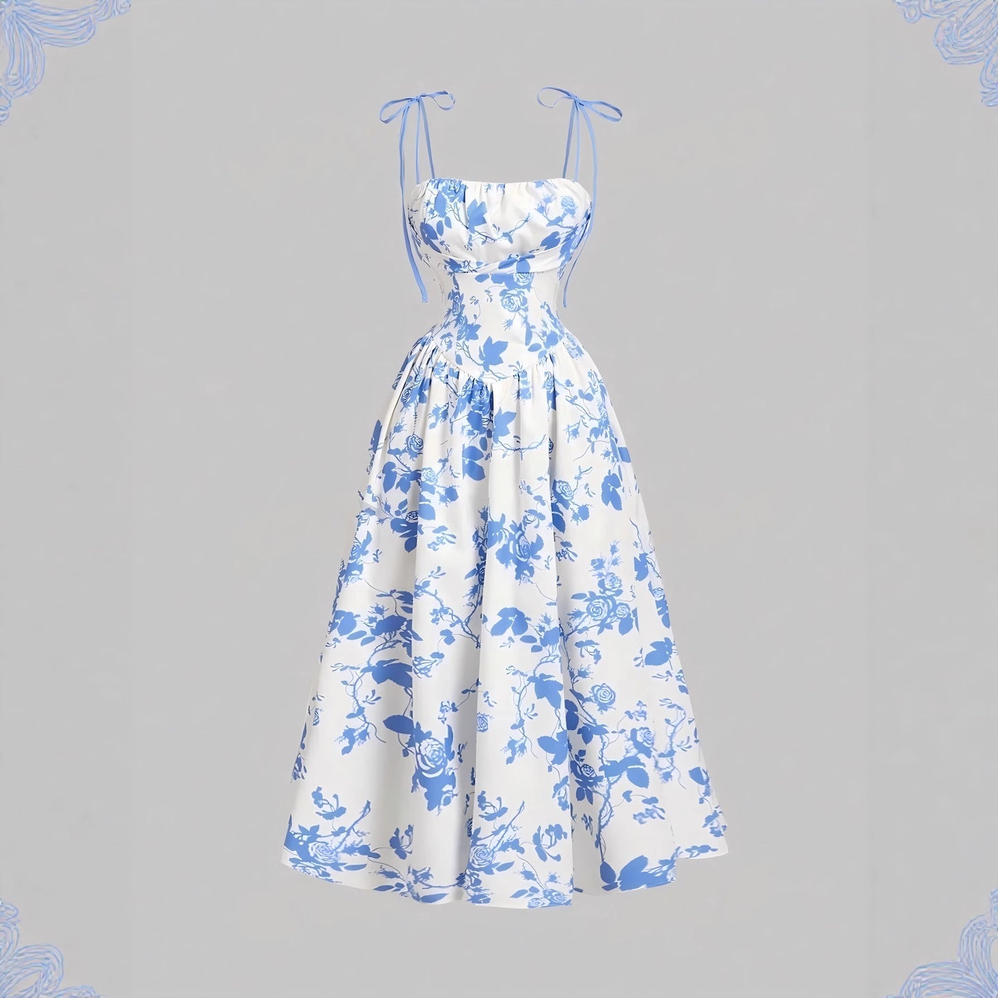 Vintage Muse™ Floral Midi Dress