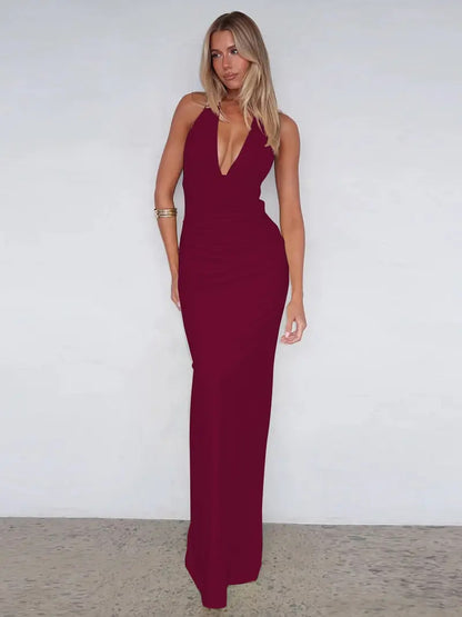 Bare Luxe Halter Maxi Dress