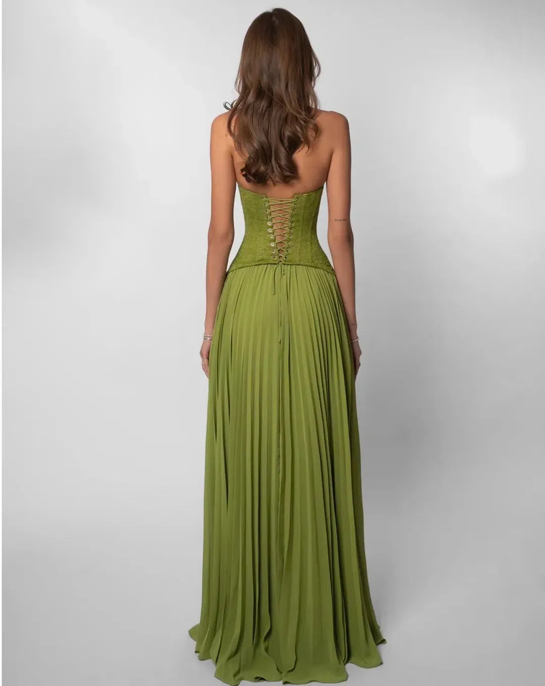 Olive Muse™ Plunge Halter Maxi Dress
