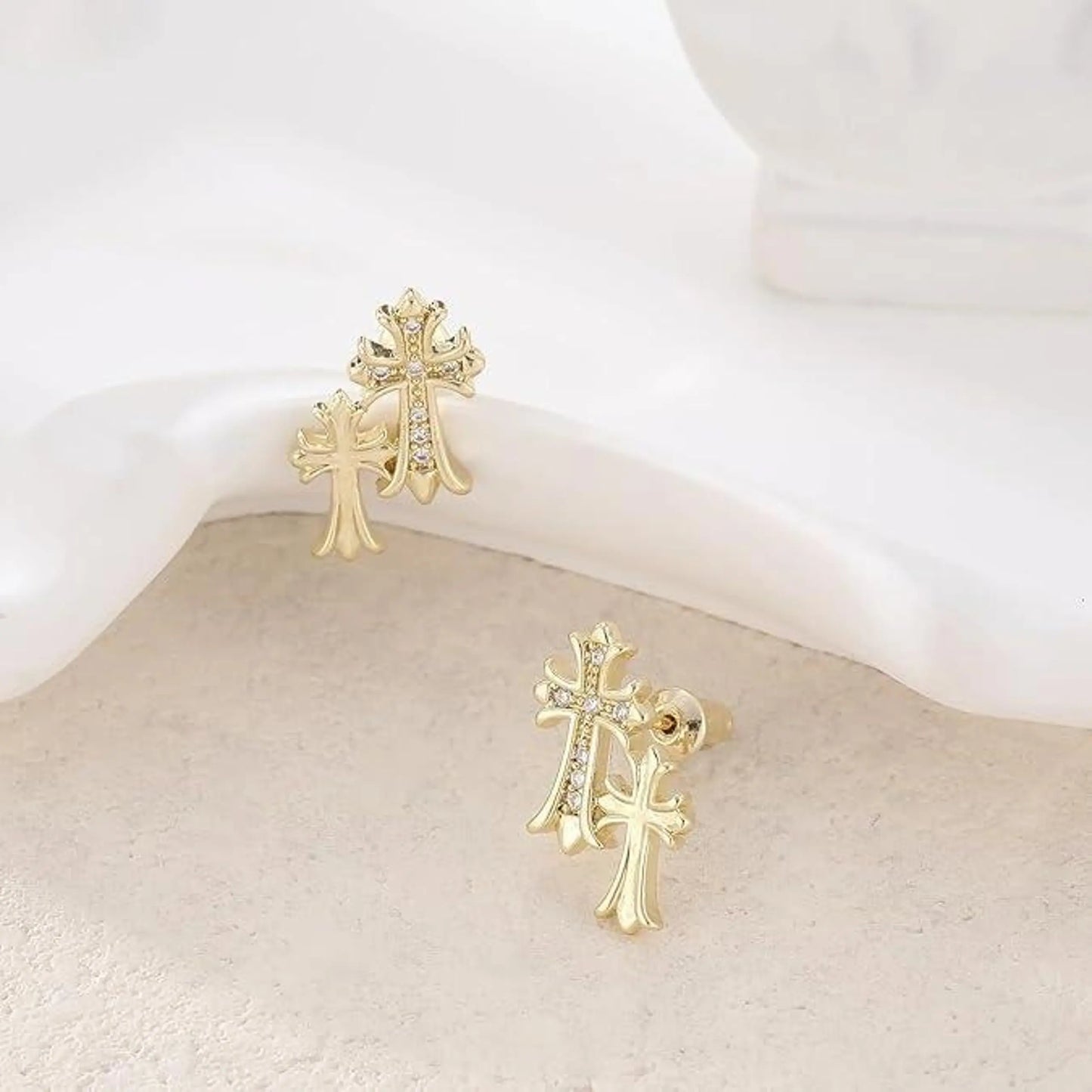 Divina Cross Stud Earrings
